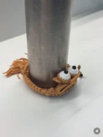 Crochet "Squished Squirrel" Coaster – Quirky Desk Decor & Novelty Gift - Image 2