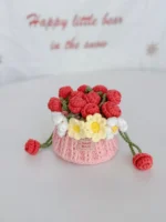 Crochet Floral Water Bottle Holder | Tumbler Carrier & Desk Decor - Image 2