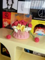 Crochet Floral Water Bottle Holder | Tumbler Carrier & Desk Decor - Image 6