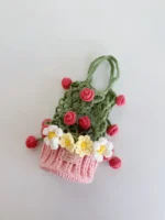 Crochet Floral Water Bottle Holder | Tumbler Carrier & Desk Decor