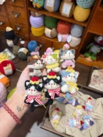 Crochet "Kitty Pastry" Bag Charm | Kawaii Cat Plush Keychain - Image 2