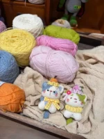 Crochet "Kitty Pastry" Bag Charm | Kawaii Cat Plush Keychain - Image 7