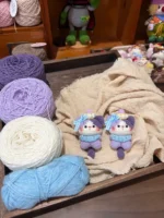 Crochet "Kitty Pastry" Bag Charm | Kawaii Cat Plush Keychain - Image 9