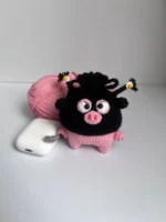 Crochet "Tiny Bandit" Pig AirPods Case | Quirky Tech Accessory