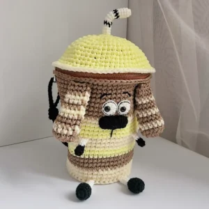 Crochet Boba Tea Dog Bag | Kawaii Milk Tea Cup Purse