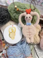 Crochet Turtle Mirror Necklace | Hidden Pocket Mirror Charm - Image 7
