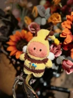 Crochet Bumblebee Plush Keychain | Quirky Bee Bag Charm - Image 3