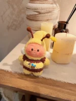 Crochet Bumblebee Plush Keychain | Quirky Bee Bag Charm - Image 7