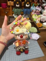 Knitted Clown Bag Charm | Vintage Circus Plush Keychain - Image 3