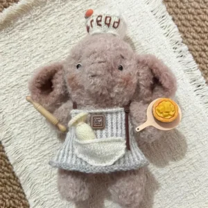 Knitted Baker Elephant Plush | Artisan Chef Stuffed Animal