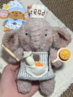 Knitted Baker Elephant Plush | Artisan Chef Stuffed Animal - Image 3