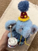 Knitted Drummer Elephant Plush | Artisan Heirloom Stuffed Animal - Image 3