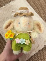 Knitted Spring Elephant Plush | Cottagecore Animal Stuffed Toy
