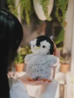 Crochet Fluffy Baby Penguin Plush | Chubby Snowball Animal Toy - Image 2