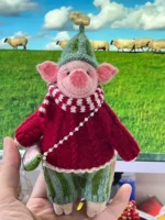 Knitted Watermelon Piglet Plush | Summer Picnic Animal Toy & Bag Charm (15cm)