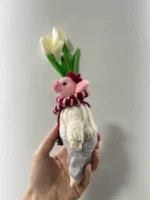 Knitted Winter Snowflake Piglet Plush | Cozy Holiday Animal Toy (15cm) - Image 14