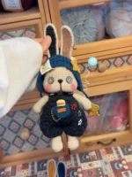 Crochet Whimsical Bunny Plushies | Quirky Button-Eye Rabbit Toy (17cm) - Image 4