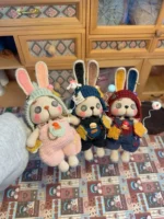 Crochet Whimsical Bunny Plushies | Quirky Button-Eye Rabbit Toy (17cm)