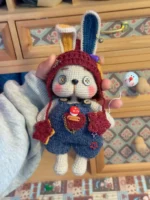 Crochet Whimsical Bunny Plushies | Quirky Button-Eye Rabbit Toy (17cm) - Image 5