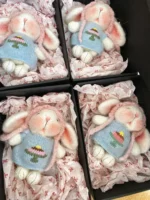 Knitted Birthday Cake Bunny Plush | Sleeping Rabbit Bag Charm (11cm) - Image 8