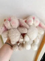 Knitted Birthday Cake Bunny Plush | Sleeping Rabbit Bag Charm (11cm) - Image 5