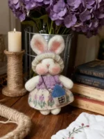 Knitted Spring Tulip Bunny Plush | Sleeping Rabbit Bag Charm (14cm / 19cm) - Image 5