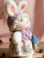 Knitted Spring Tulip Bunny Plush | Sleeping Rabbit Bag Charm (14cm / 19cm) - Image 6