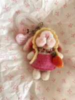 Knitted Carrot Forager Bunny Plush | Vintage Fair Isle Bag Charm (11cm / 15cm) - Image 6