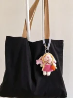 Knitted Carrot Forager Bunny Plush | Vintage Fair Isle Bag Charm (11cm / 15cm) - Image 5