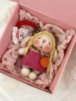 Knitted Carrot Forager Bunny Plush | Vintage Fair Isle Bag Charm (11cm / 15cm)