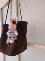 Knitted Sweet Cherry Bunny Plush | Coquette Fruit Bag Charm (11cm / 15cm) - Image 3