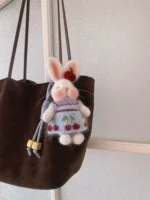 Knitted Sweet Cherry Bunny Plush | Coquette Fruit Bag Charm (11cm / 15cm) - Image 2