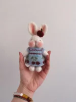 Knitted Sweet Cherry Bunny Plush | Coquette Fruit Bag Charm (11cm / 15cm) - Image 4