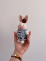 Knitted Sweet Cherry Bunny Plush | Coquette Fruit Bag Charm (11cm / 15cm) - Image 5