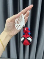 Crochet Web-Slinger Hero Plush | Upside-Down Action Bag Charm - Image 2