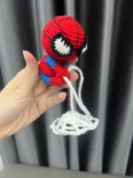 Crochet Web-Slinger Hero Plush | Upside-Down Action Bag Charm - Image 5